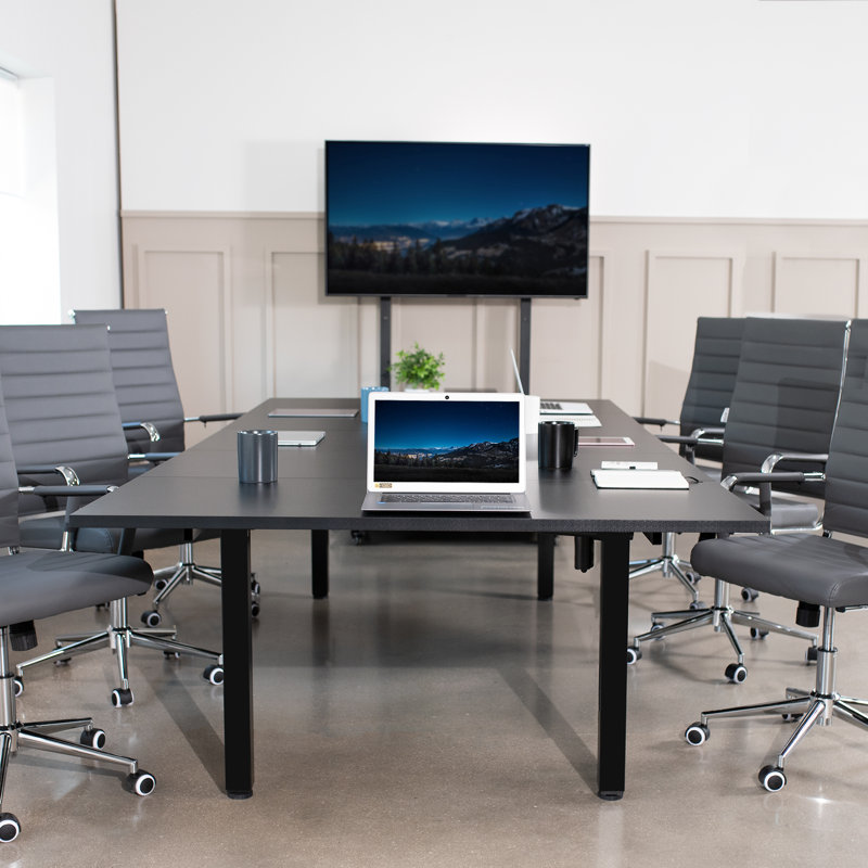 Bureau en coin VIVO Electric 95 po x 55 po, série 404B, H 28,7 po x l 118 po x P 54,3 po, Noir