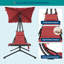 Chaise longue d'extérieur avec auvent, hamac de patio avec structure en acier rouge-423846043