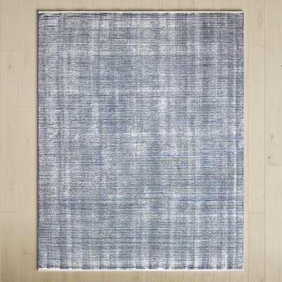 Plainsfield Striped Hand-Loomed Wool Ivory/Navy Area Rug