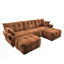 Ensemble de canapé 3 places avec repose-pieds et coussins décoratifs, canapé confortable-2067009009