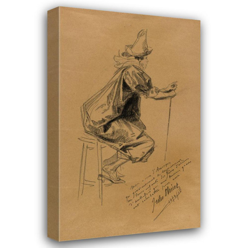 "Le clown" par Jules Chéret - Art mural sur toile tendue avec châssis, H 24 po x l 17 po