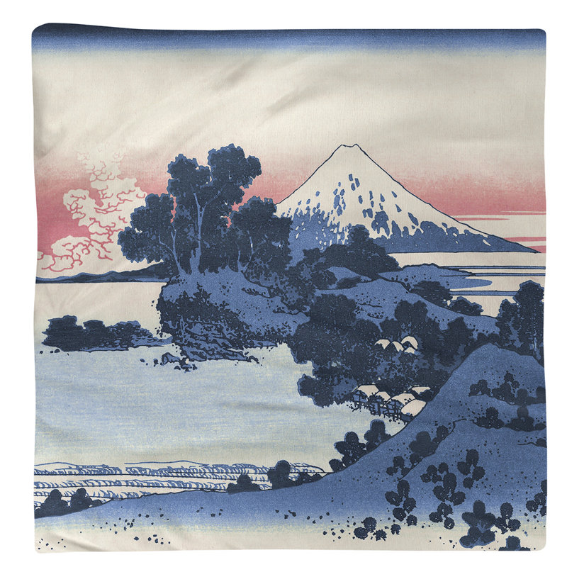 Katsushika Hokusai Cotton Square Napkin, Blue/Pink