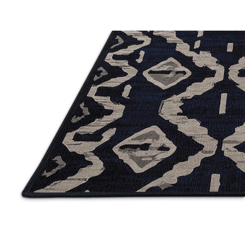 Machine Washable Gray Area Rug, Round 3'