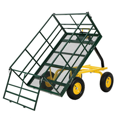 1500 lbs Heavy Duty 4-in-1 Folding Garden Wagon All Terrain Utility Cart for Lawn, Yard & Farm Transport