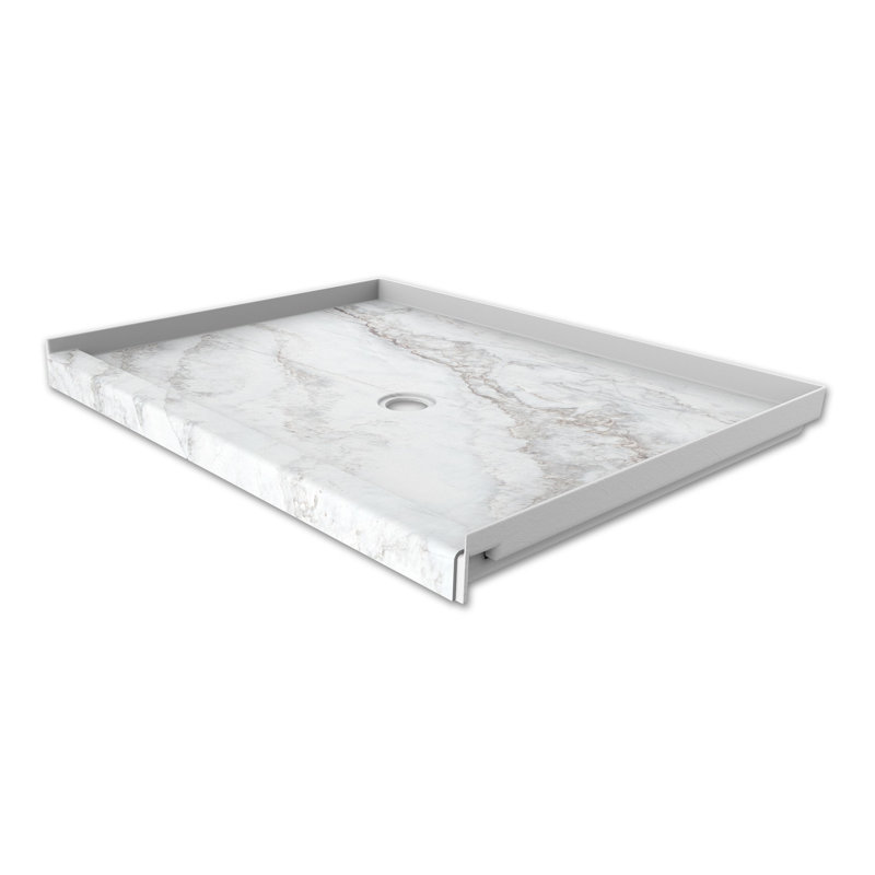 FlexStone® 48"W x 34"D Alcove Shower Base with Center Drain in Calypso, Calypso