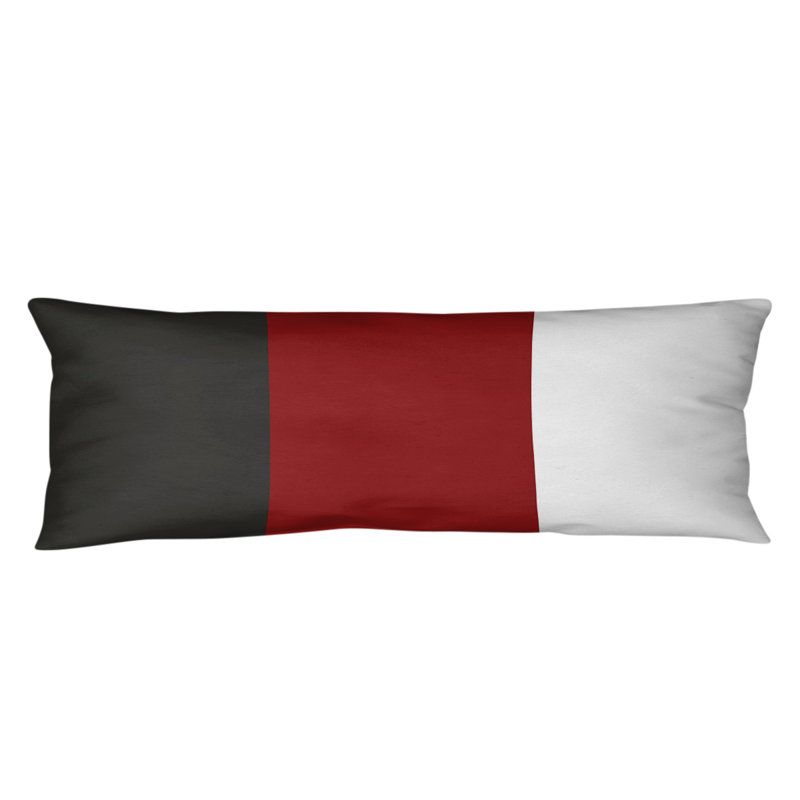 Oreiller de corps en polyester / polyester Arizona Football Stripes, Abeale, Noir / Rouge