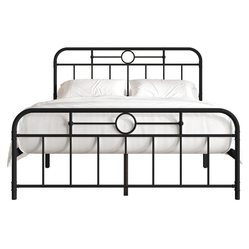 Avier Metal Spindle Bed, Black, Queen