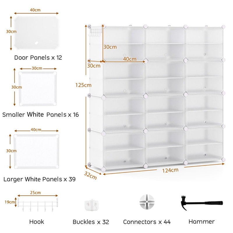48 Pair Stackable Shoe Storage Cabinet