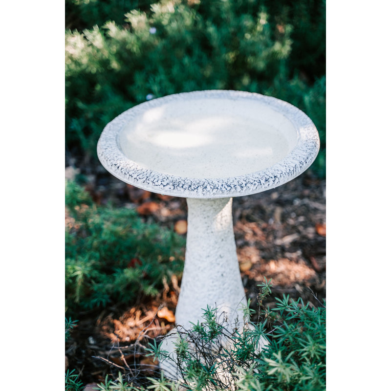 Dezera Birdbath, 23.5" H x 17.5" W x 17.5" D, Yellow