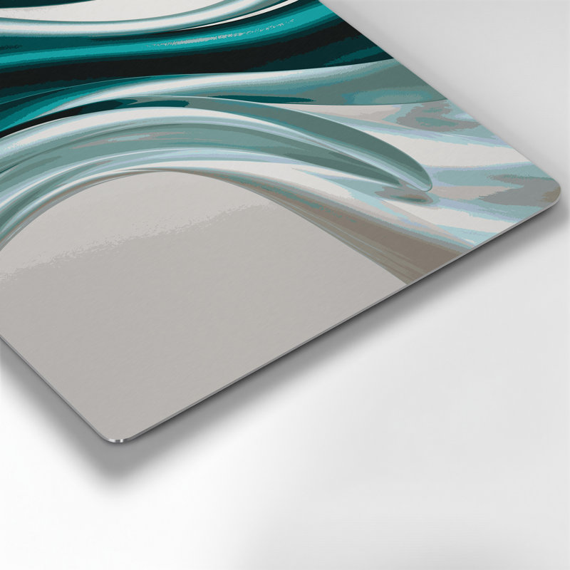 Gradient Abstract 67, art mural gris en métal, H 11 po x l 14 po