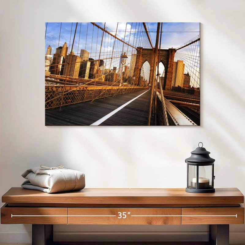 Ravi célèbre pont de Brooklyn, NY, H 16 po x l 24 po