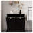 Two-Compartment Tilt-Out Laundry Sorter Cabinet - MDF Laundry Storage Organizer with Removable Cloth Bags, Black-122602696