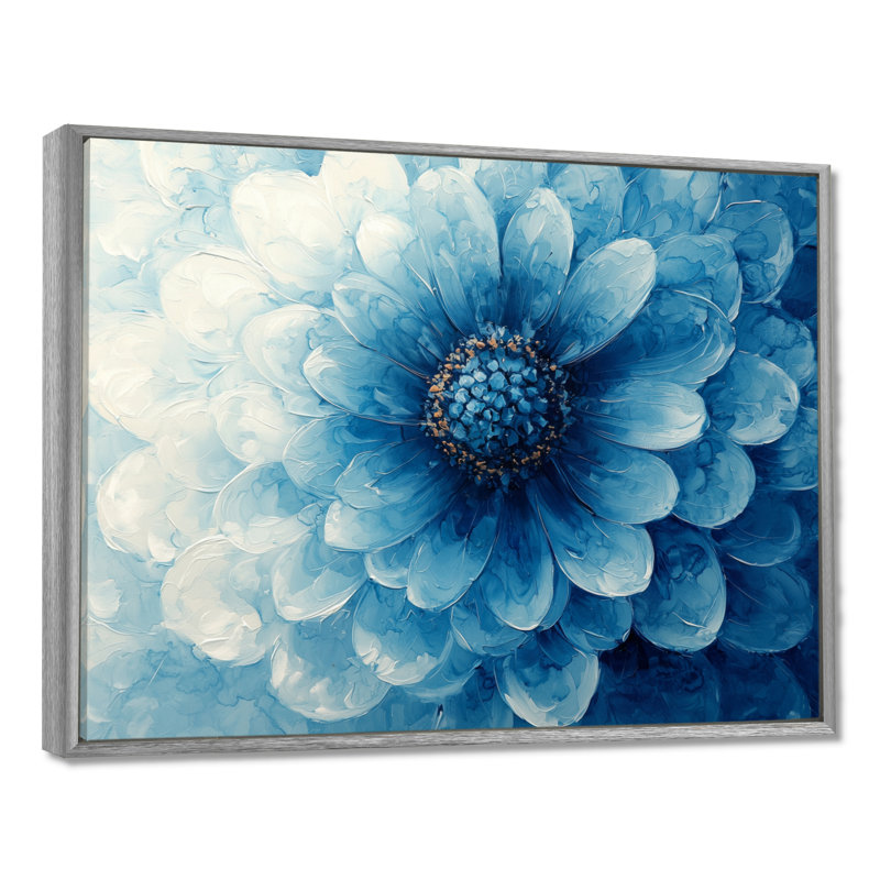 Art mural sur toile Jacelle, Argent argent, H 34 po x l 44 po, Picture Framed