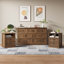 Ensemble de chambre à coucher de ferme 3 pièces, commode 7 tiroirs et tables de chevet 2 tiroirs avec armoire de rangement