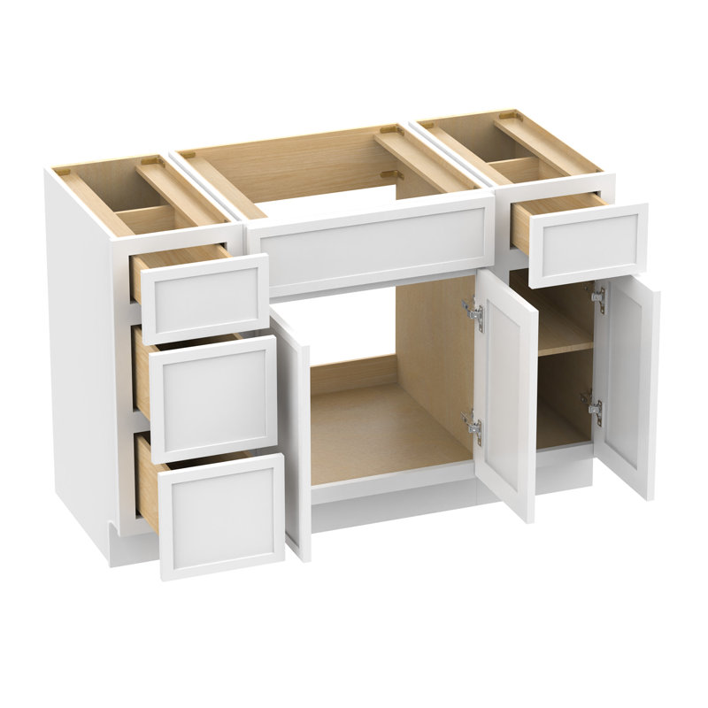 Base de meuble-lavabo simple 48 po seulement, Blanc