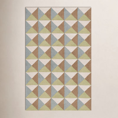 Glenwood Beige Green Hand-Tufted Wool Rug