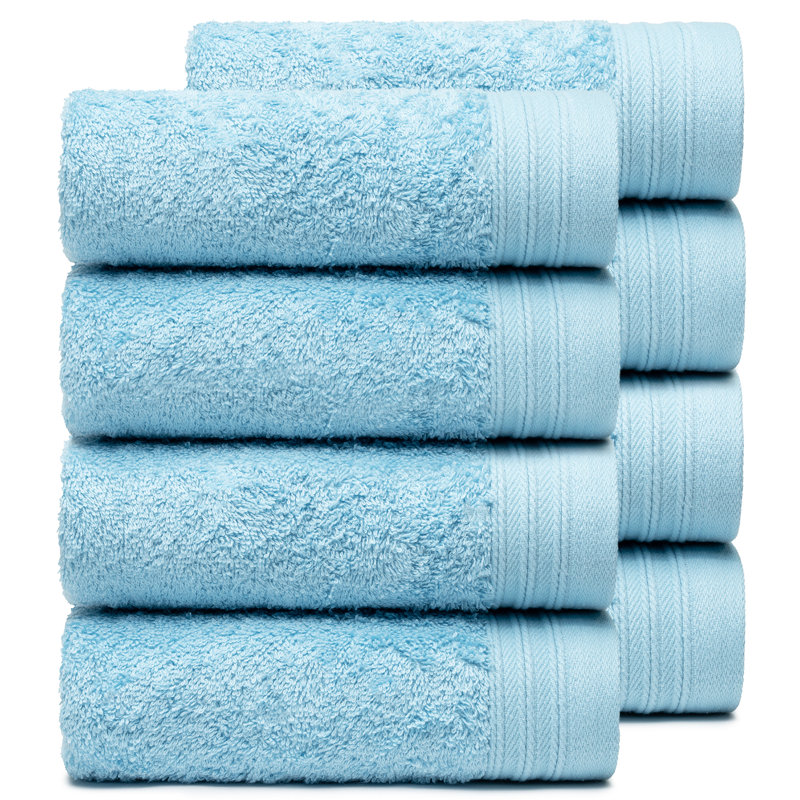 Raquel Midweight Hand Towel, Sky Blue