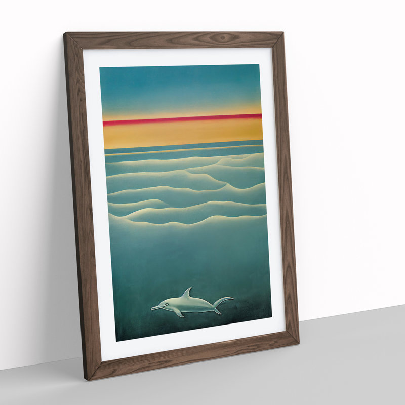 Swimming Dolphin - Framed Print, 64cm H x 46cm W x 2cm D