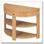 Console cannelée demi-lune avec tiroir et tablettes-600970651