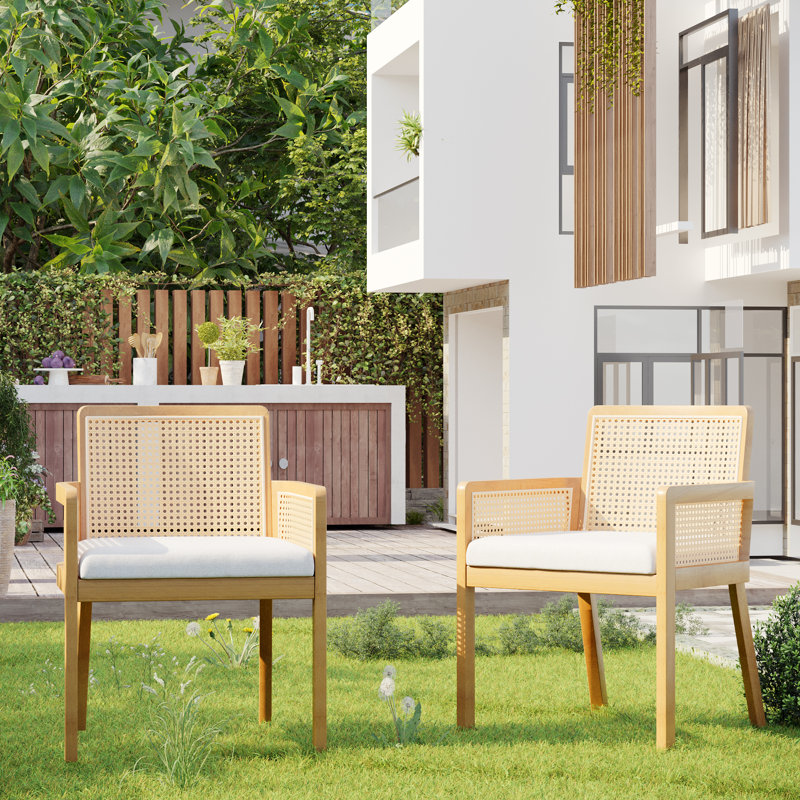 Ensemble de 2 fauteuils Akrom, Bois naturel