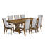 L'ensemble de table à manger 9 pièces comprend une table de cuisine rectangulaire et 8 chaises de salle à manger en tissu de lin gris, finition noyer antique-622454887-617830663-622454883