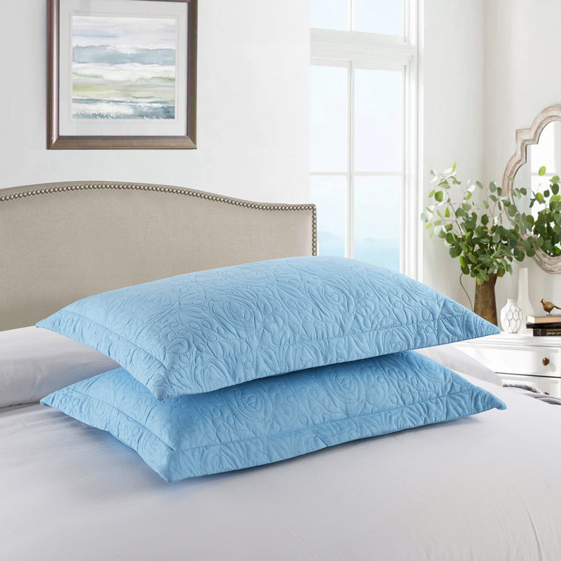 P-solid Shams Polyester Bedding, Standard, Light Blue