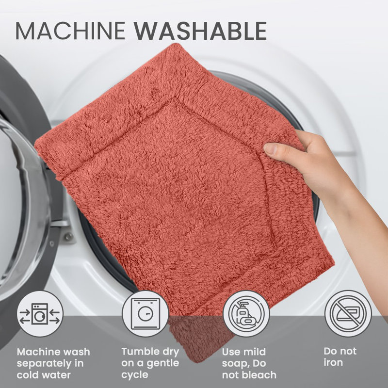 Tapis pour salle de bain Morissette, L 21 po x L 34 po, Corail