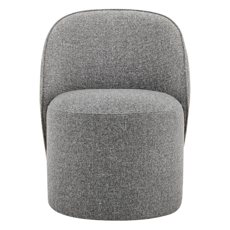 Chaise d'appoint rembourrée avec roulettes pivotantes Lola, Polyester gris Nathan
