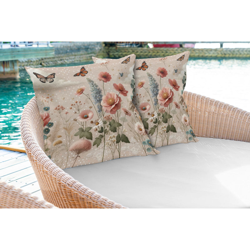 Coussin décoratif réversible en tissu, H 18 po x l 18 po, Carré