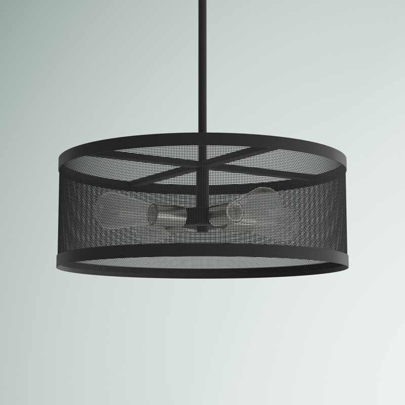 Emilia 4 - Light Dimmable Drum Chandelier, Black