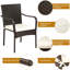 Chaise de patio empilable avec coussin