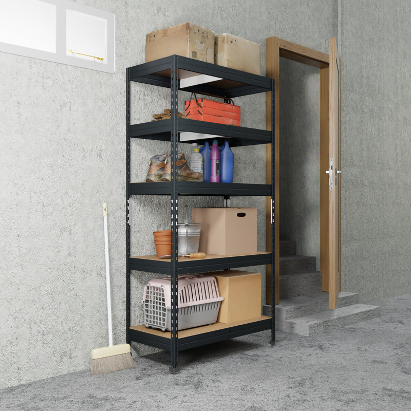 Heavy-Duty Steel and Particle Board 5-Shelf Garage Storage Unit