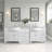 91" Modular White Bathroom Vanity Double Sink Cabinet Marble Stone Top-628167917