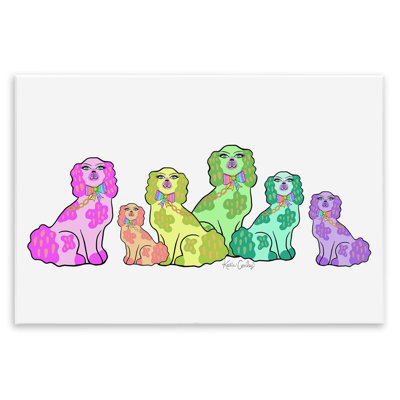 Plaque murale colorée Posh Pooches, design par Katie Conley