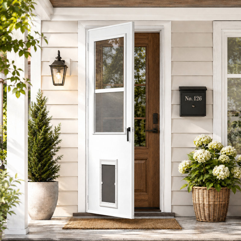 Écran rétractable 32 "x 80" Highview avec porte de tempête Low-E et poignée, L 32 po x H 80 po