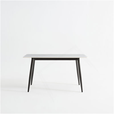 Large Rectangular Table With Strong Metal Base Modern Stone Dining Table For Kitchen 1.6M