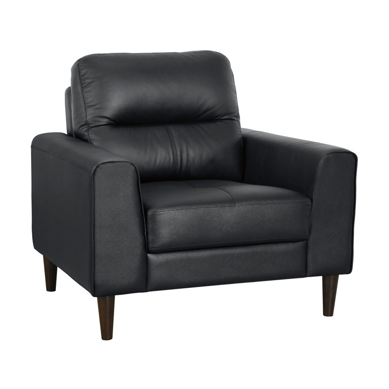 Fauteuil Sebiha, Similicuir noir