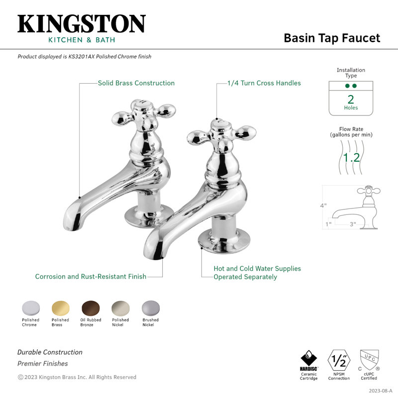 Restoration Centerset Bathroom Faucet, Polished Chrome