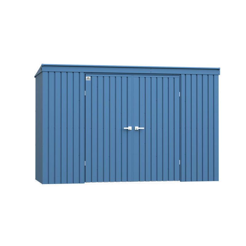 Elite 10 ft. x 4 ft. Blue Grey Galvanized Steel Storage Shed
