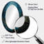 Miroir décoratif ovale abstrait bleu sur métal lune III-1118470522