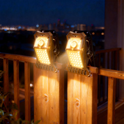 Solar Powered 45 LED Motion Sensor Outdoor Security Light Waterproof Clip On Light Dusk to Dawn for Yard Fence Garage