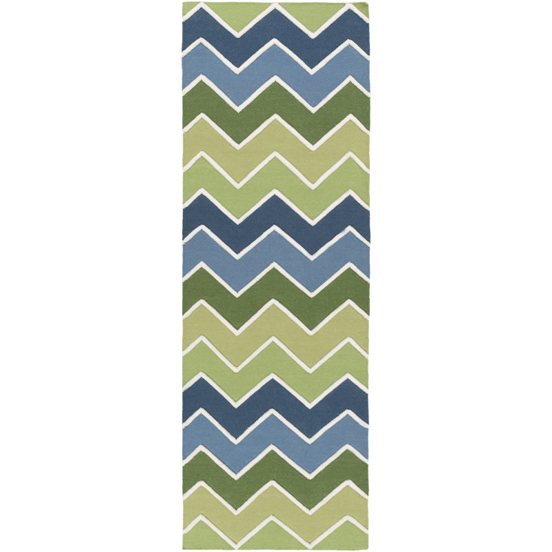 Queener Wool Chevron Indoor Rug, Runner 2'6" x 8'