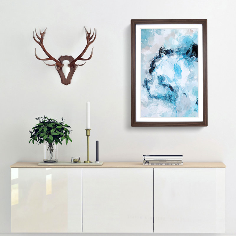 Reflecting on the Love in Abstract - Picture Frame Graphic Art Print, 48cm H x 36cm W x 2cm D, Walnut Framed