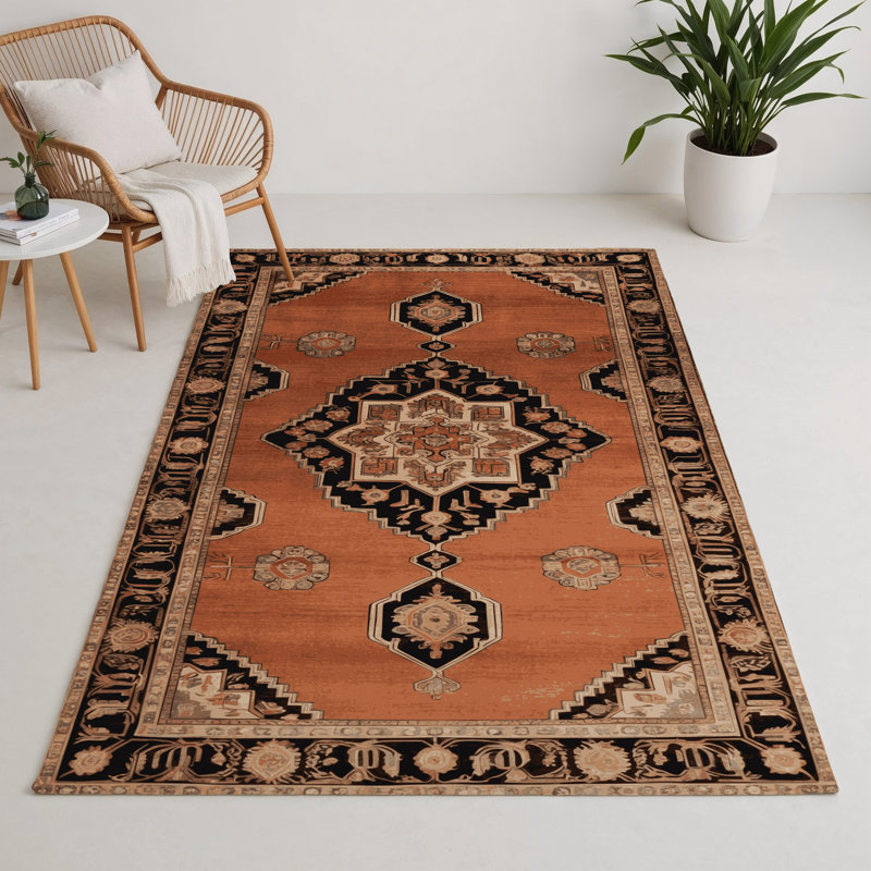 Tapis d'intérieur et d'extérieur brun Persian, Rectangulaire 3 pi x 5 pi