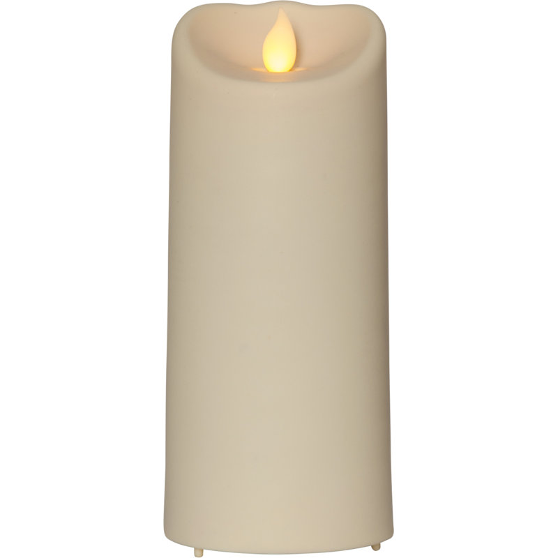 Unscented Flameless Candle, 17.5cm H x 7.5cm W x 7.5cm D, Cream
