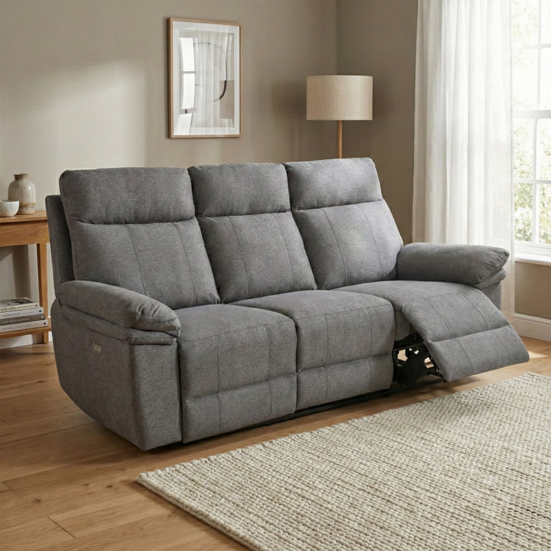 Cooney 3 Seater Electric Reclining Sofa, Dark Grey