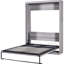Grey Full Size Folding Bed Into Cabinet - Robust Construction & Space Utilization Space Bed, Wood Slats Design
