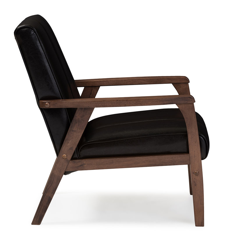 Charda Faux Leather Armchair, Brown