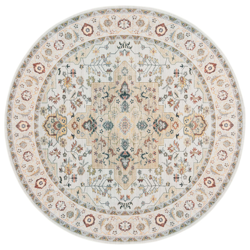 Tapis oriental lavable en machine Ceniya, Rond 6 pi