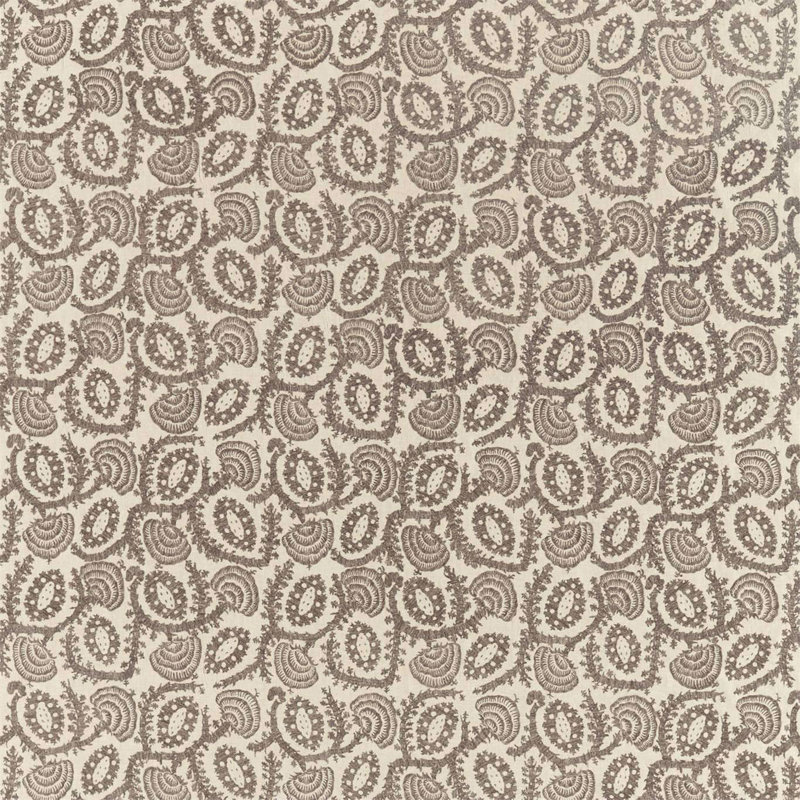 Suzani Embroidery Fabric, Zinc/Mousseux
